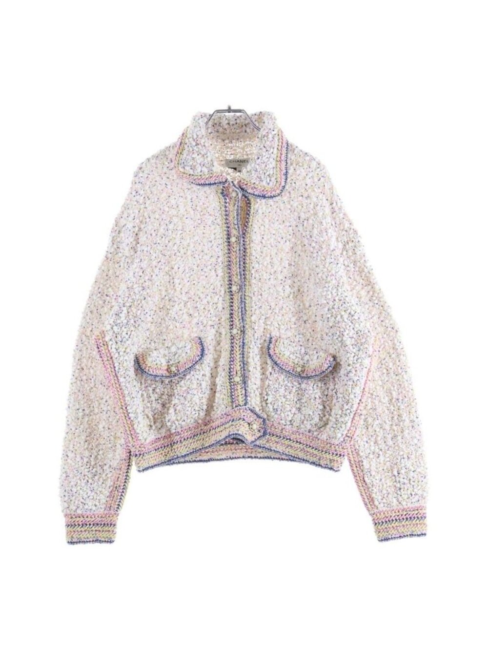 Chanel Tweed Jacket White 38 Nafkq